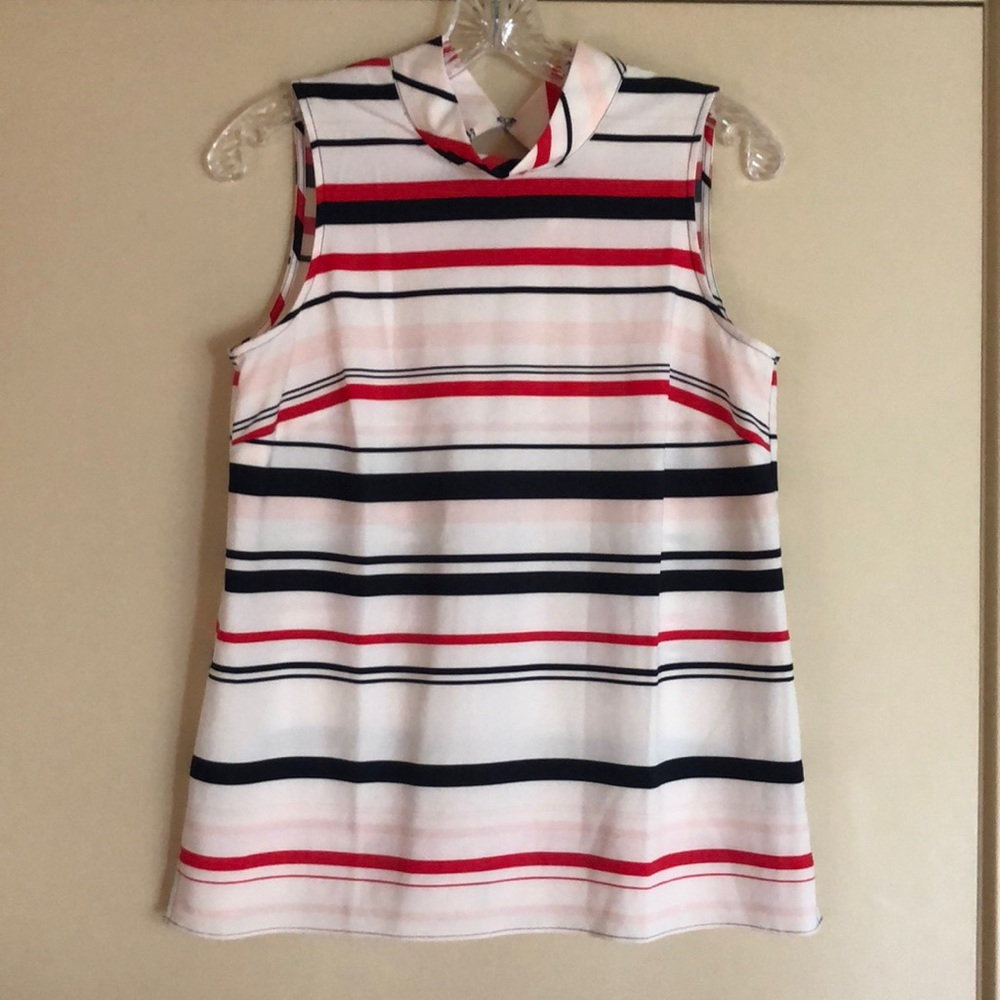 NWT! Ann Taylor White Striped Tank Top Blouse!